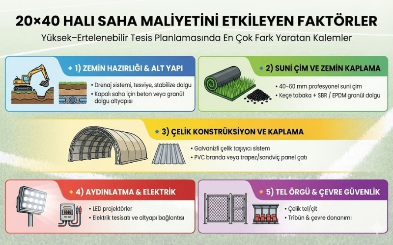 20×40 Halı Saha Maliyetini Etkileyen Faktörler
