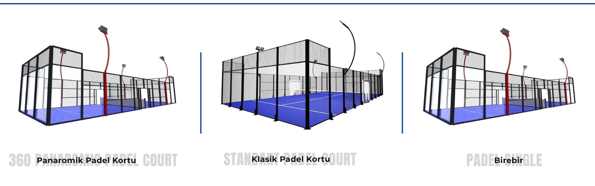 padel kort çeşitleri ve modelleri