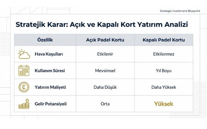 Açık ve Kapalı FIP Standart Padel Kortları Arasındaki Fark