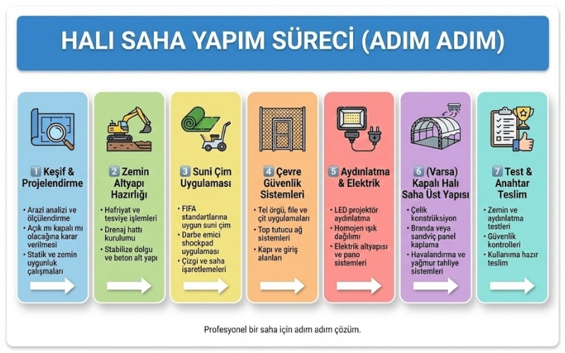 Halı Saha Yapım Süreci (Adım Adım)