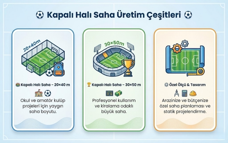 Kapalı Halı Saha Üretim Çeşitleri